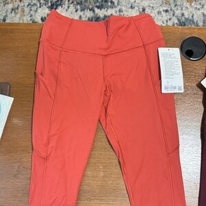 Lululemon Athletica Red High-Waisted Leggings